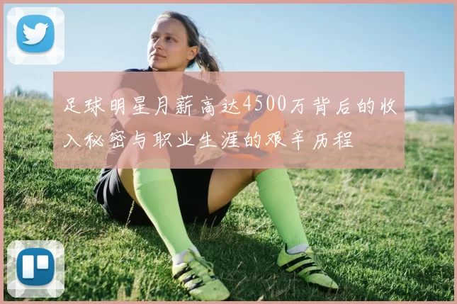 足球明星月薪高达4500万背后的收入秘密与职业生涯的艰辛历程